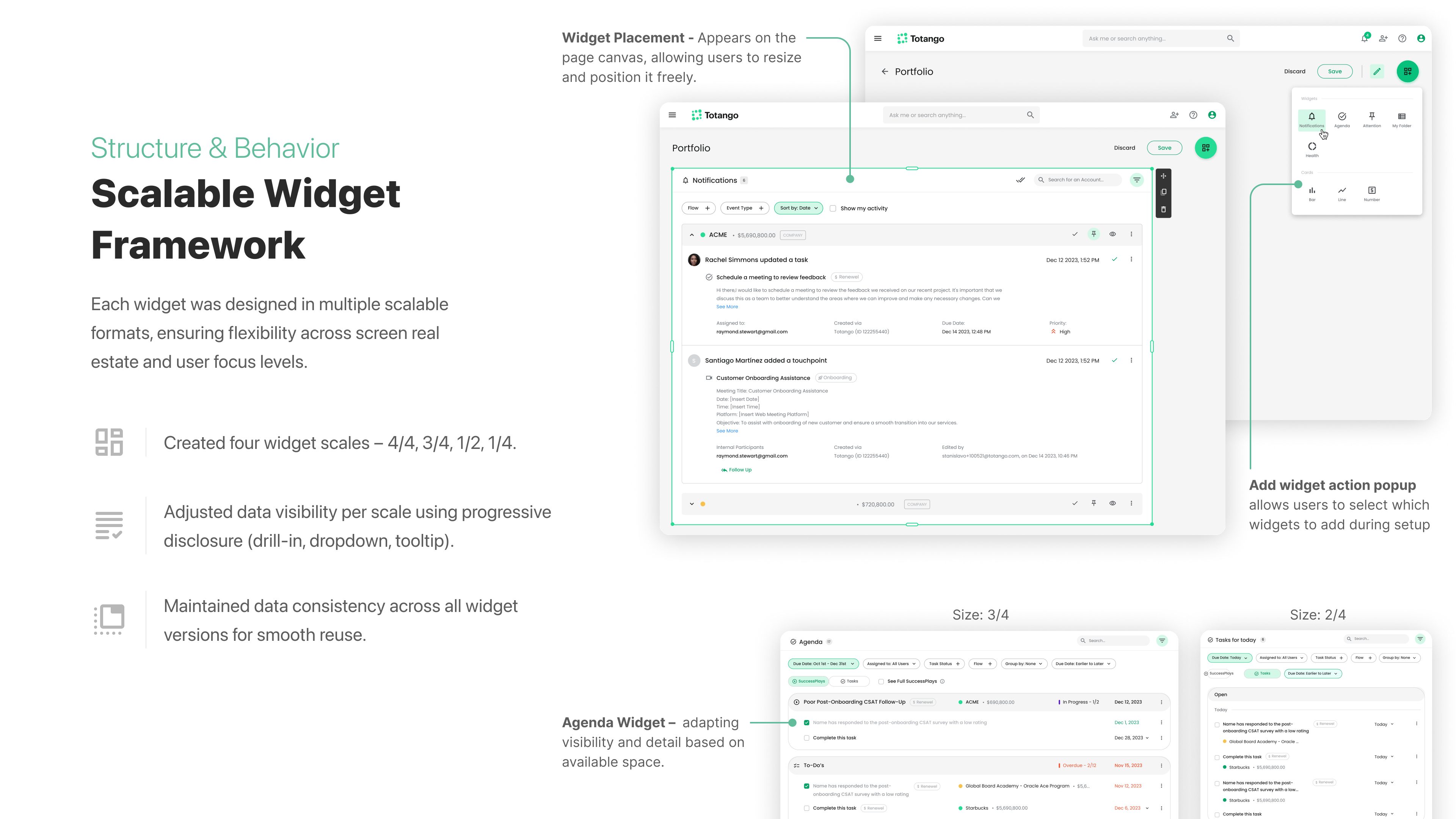 Widget scaling framework